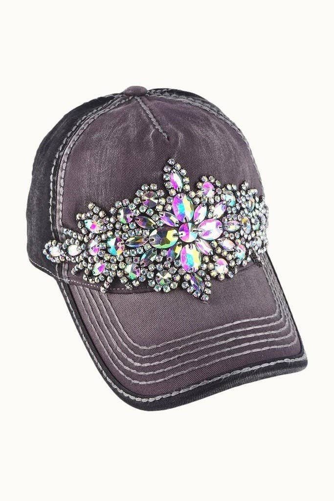 Abstract Bejeweled Bling Glitz Two-Toned Cap