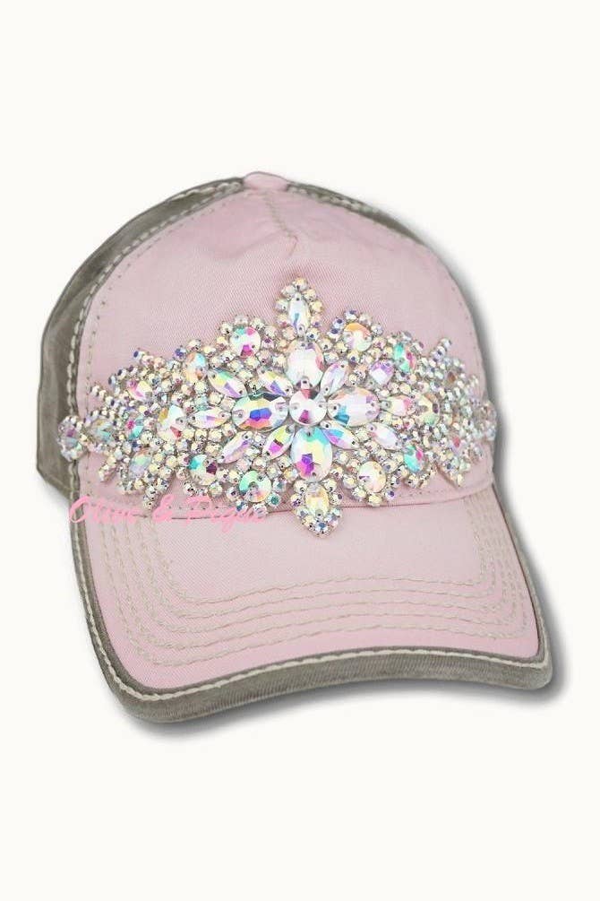 Abstract Bejeweled Bling Glitz Two-Toned Cap