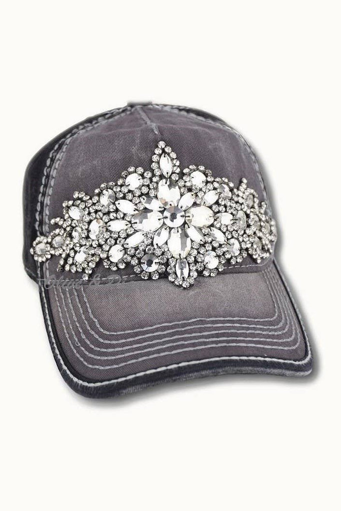 Abstract Bejeweled Bling Glitz Two-Toned Cap