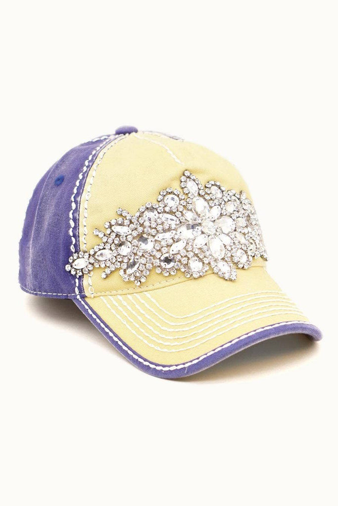 Abstract Bejeweled Bling Glitz Two-Toned Cap