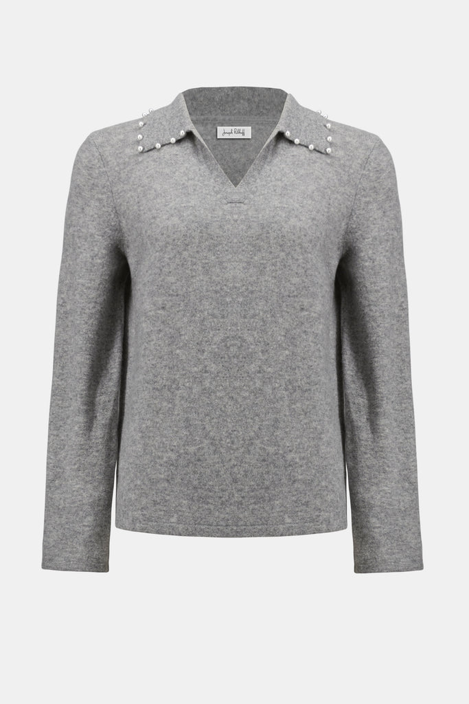 Collar w/pearls L/S Sweater