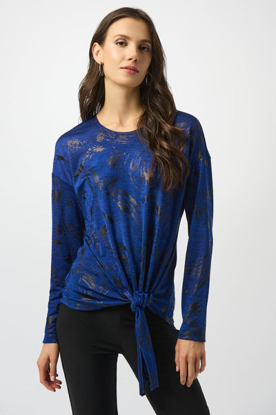 Women's Mélange Knit Top with Side Tie
