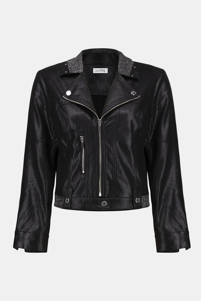 Women's Foiled Faux Suede Moto Jacket