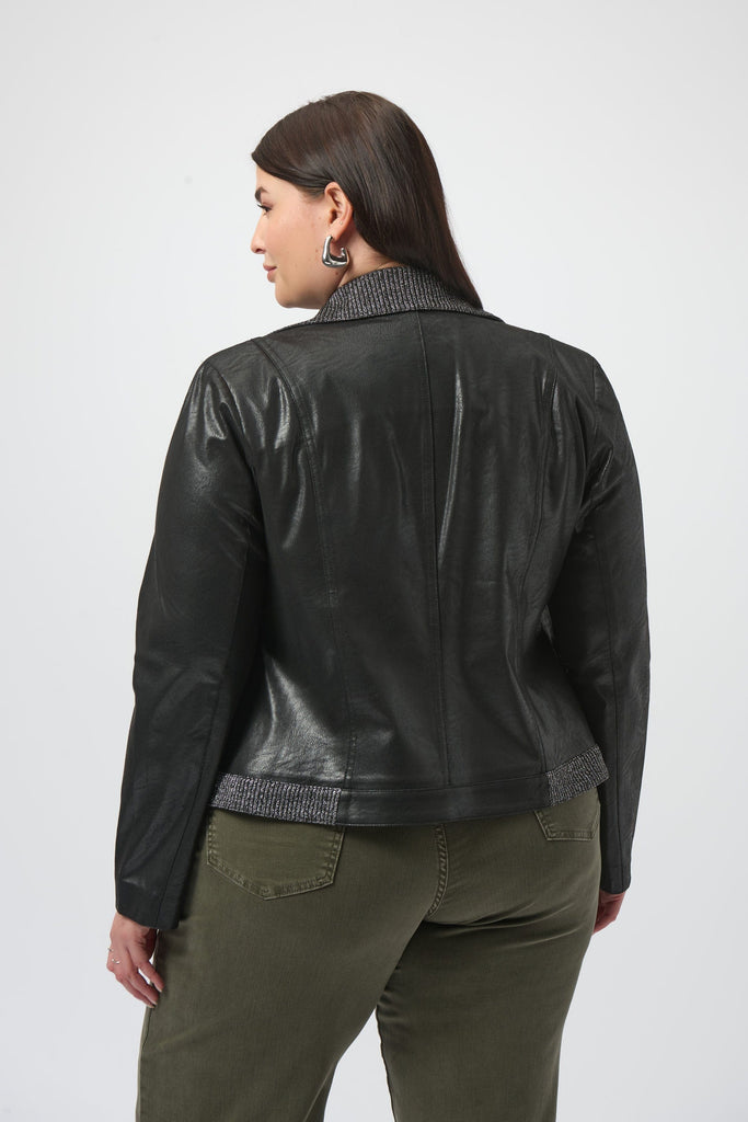 Women's Foiled Faux Suede Moto Jacket