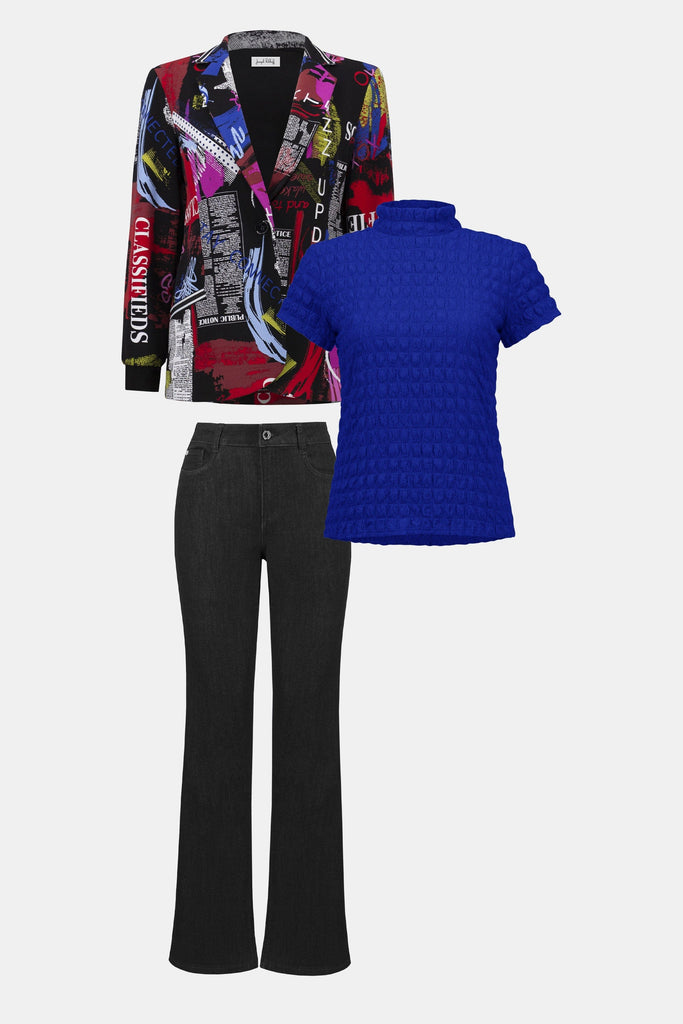 Women’s Fitted Bubble Knit Top with Mock Collar