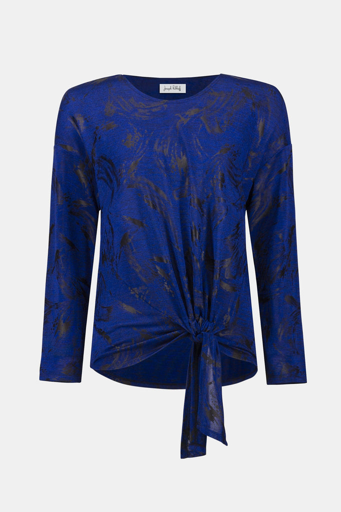 Women's Mélange Knit Top with Side Tie