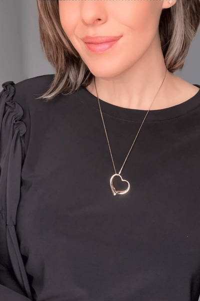 14k Solid Gold Heart Necklace