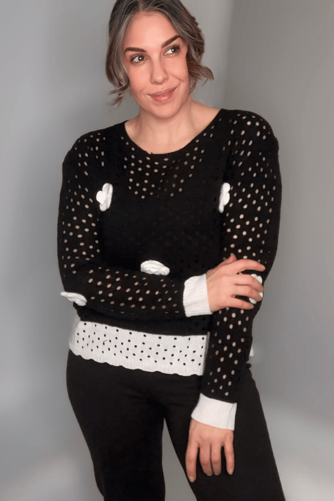 Wht crochet flwrs knit crochet Top