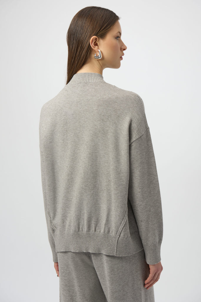 Mock nk knit rhinestones Sweater