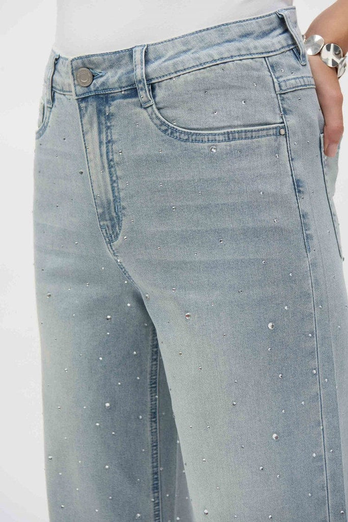 "Crystals" wide leg Jeans