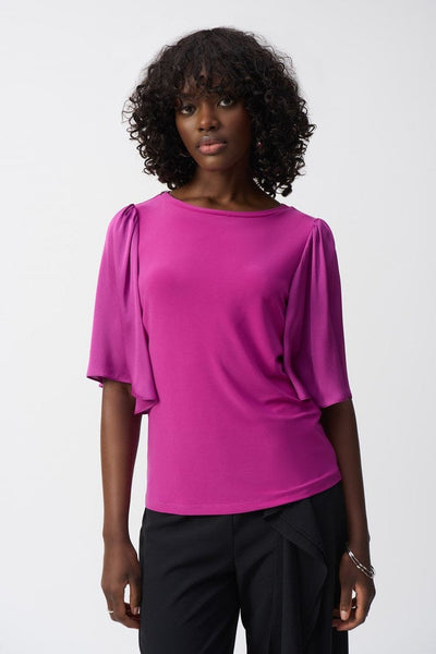 Silky knit & satin Top