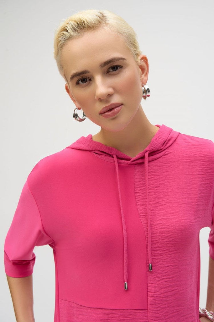 Hoodie w/pulls boxy  elastic waist Top