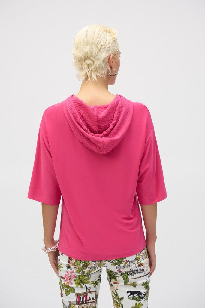 Hoodie w/pulls boxy  elastic waist Top