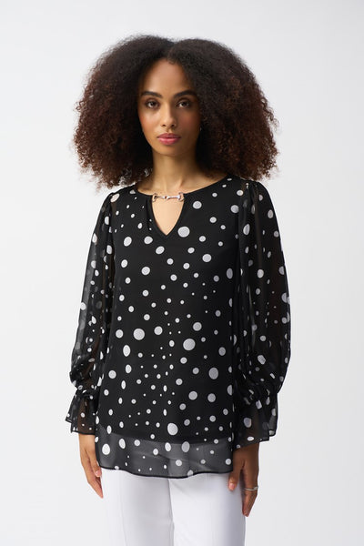 Polkadot sheer L/s Top