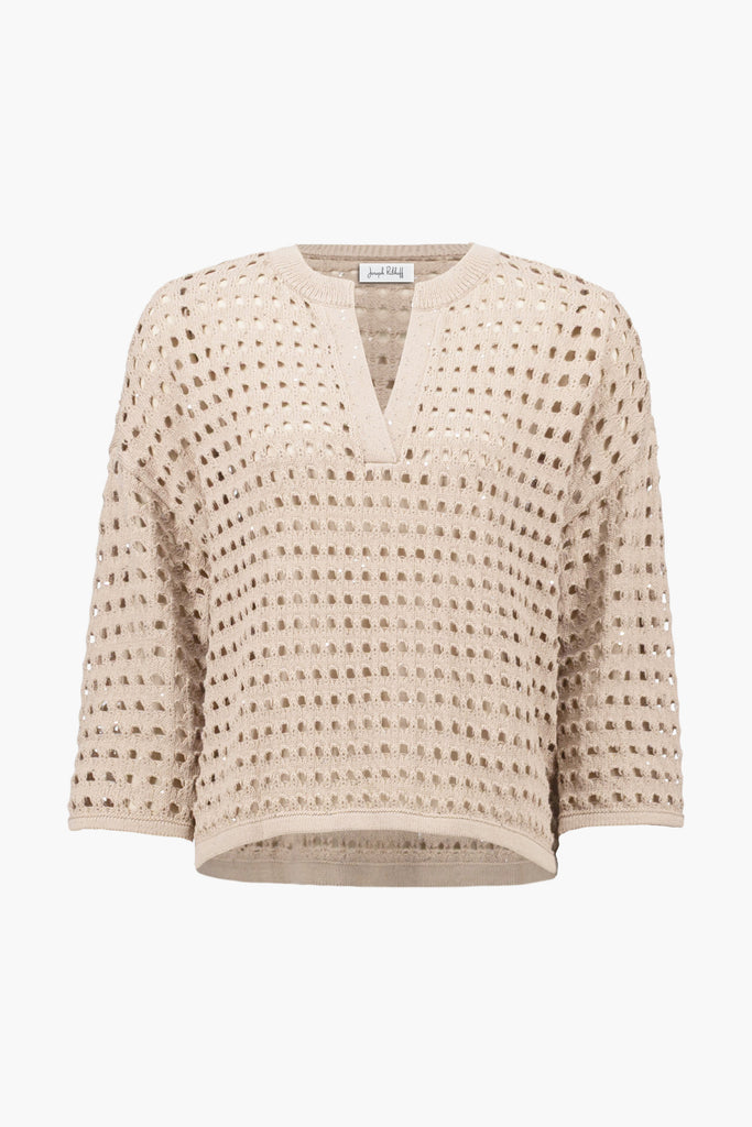 Joseph Ribkoff Open Stitch Sequin Boxy Sweater