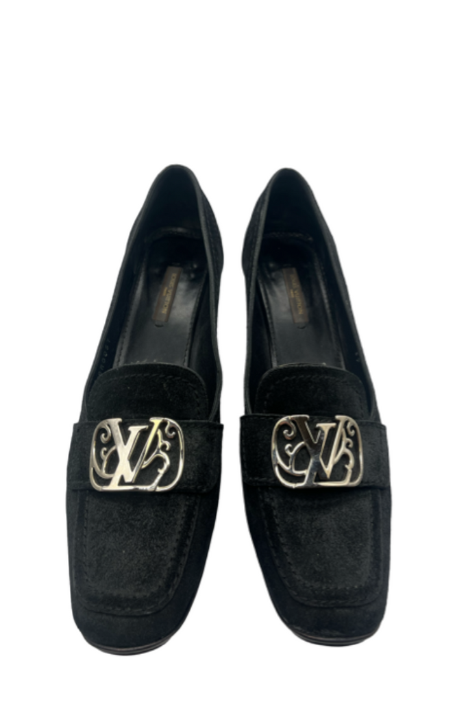 Louis Vuitton Suede Kitten Heel Loafer