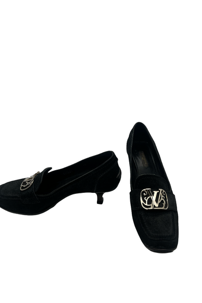 Louis Vuitton Suede Kitten Heel Loafer