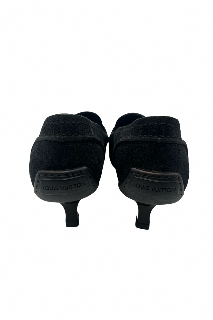 Louis Vuitton Suede Kitten Heel Loafer