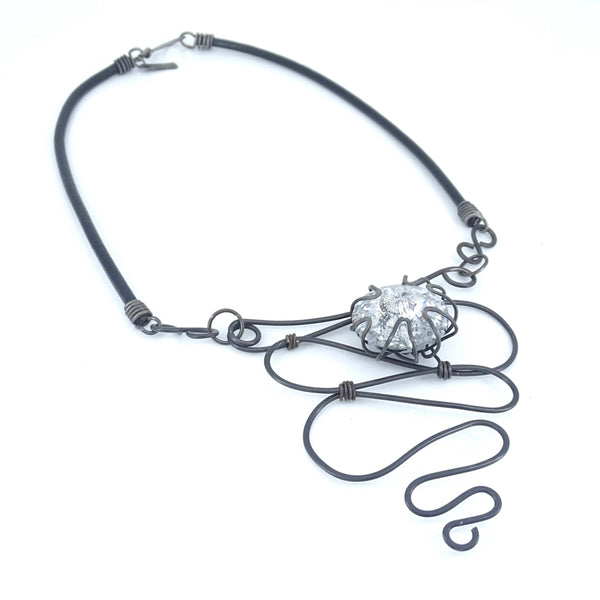 Clear Crystal Swirl Necklace