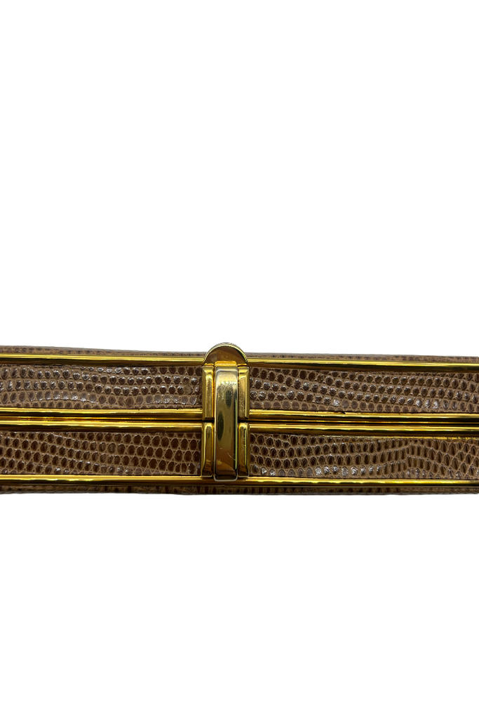 Vintage Mark Cross Lizard Box Clutch