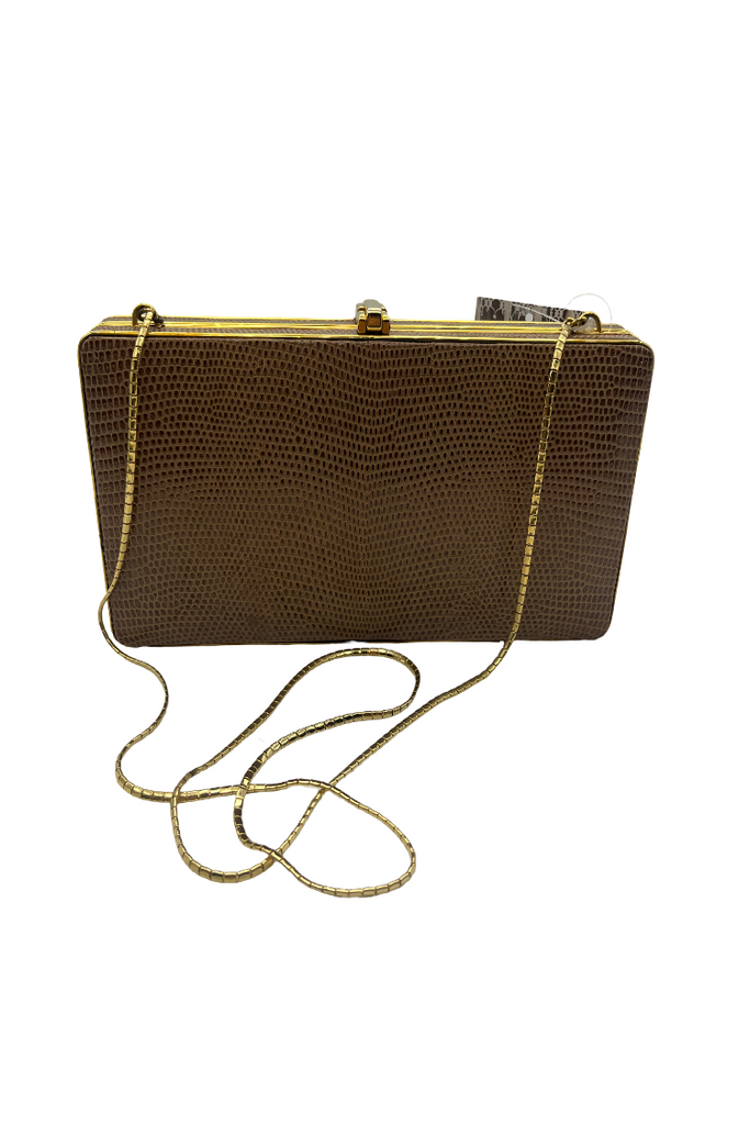 Vintage Mark Cross Lizard Box Clutch