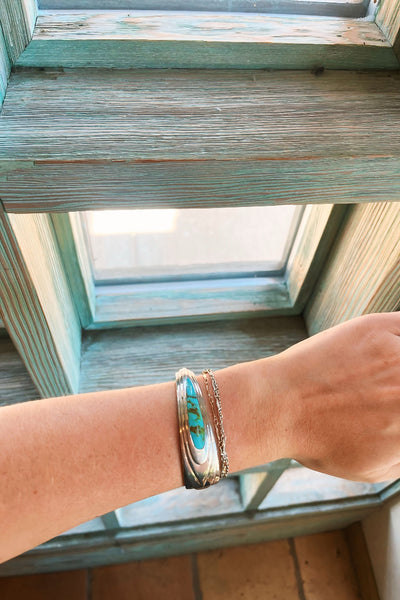 Vintage Kabana Sterling Silver Turquoise Cuff