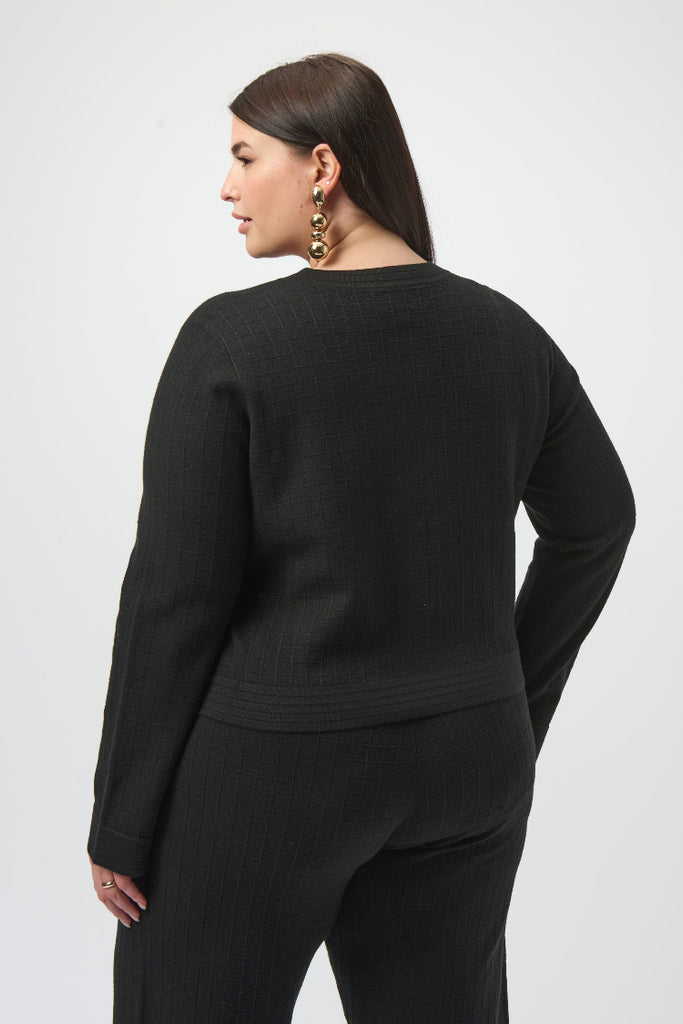 Button front sweater crew neck Cover-Up