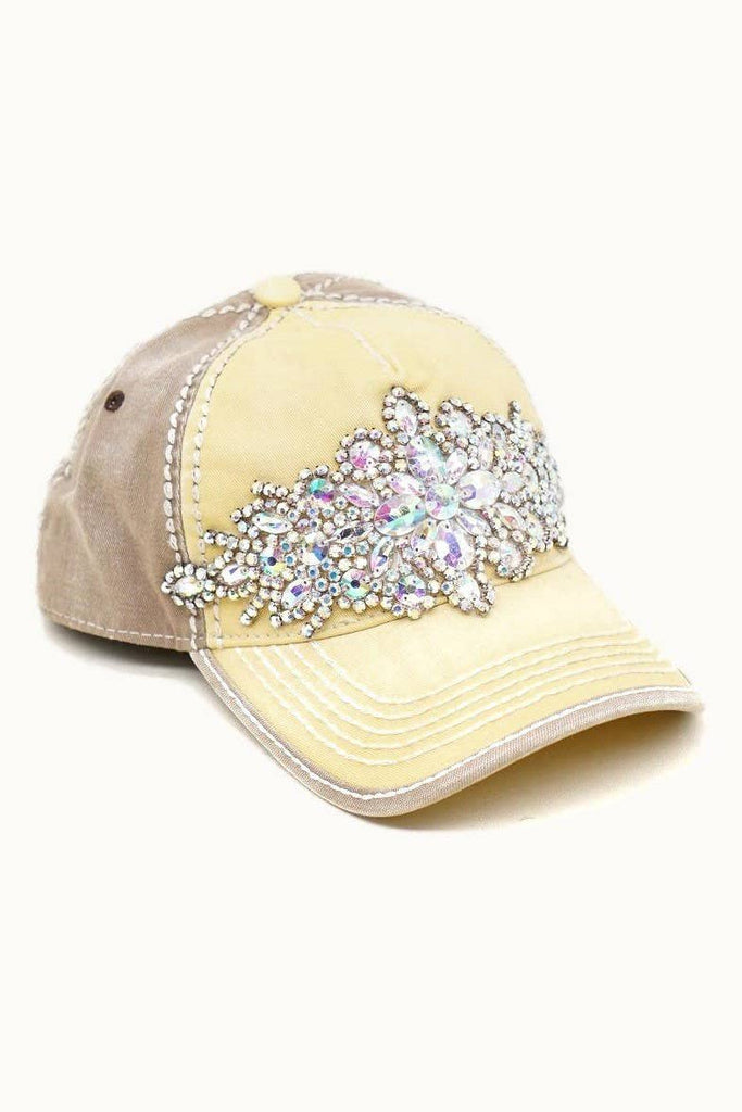 Abstract Bejeweled Bling Glitz Two-Toned Cap