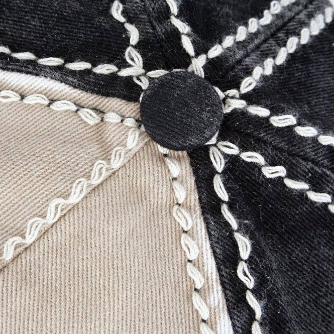 Abstract Bejeweled Bling Glitz Two-Toned Cap