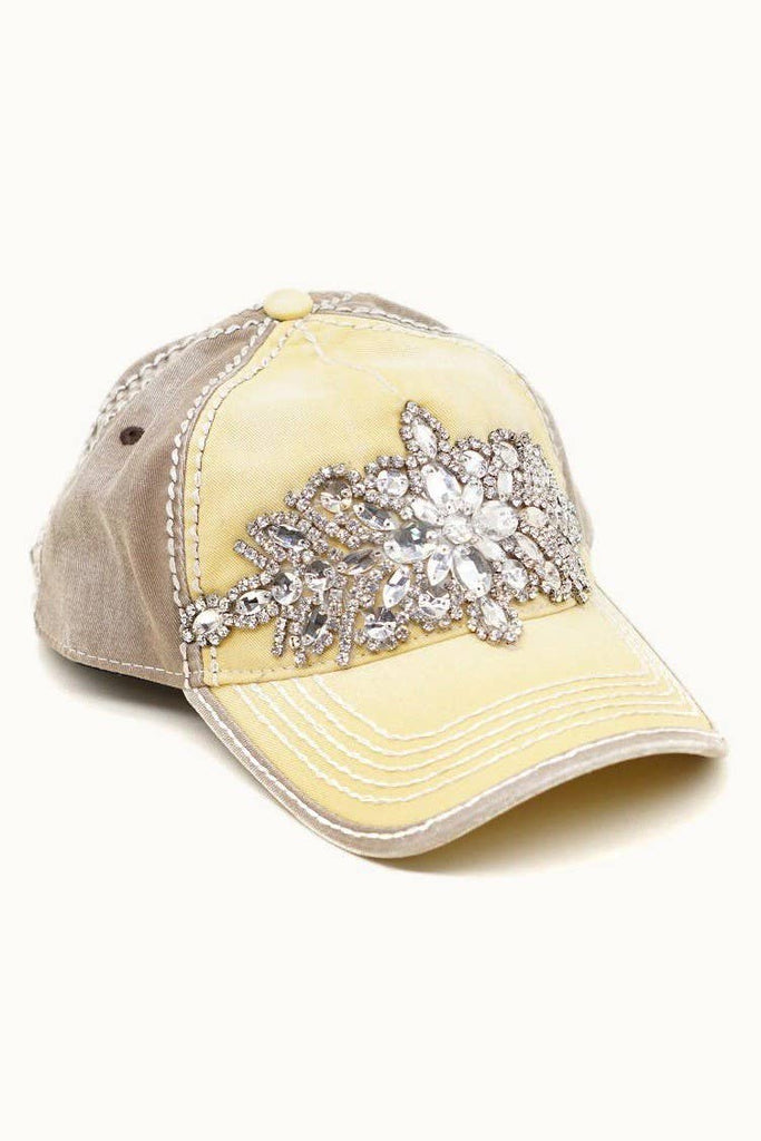 Abstract Bejeweled Bling Glitz Two-Toned Cap