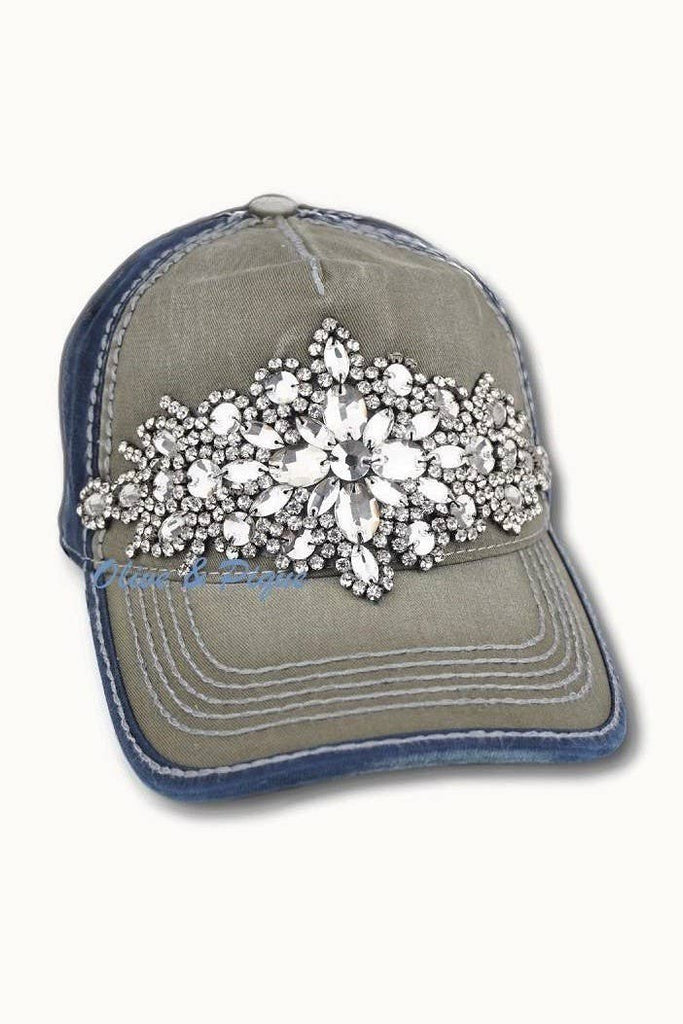 Abstract Bejeweled Bling Glitz Two-Toned Cap