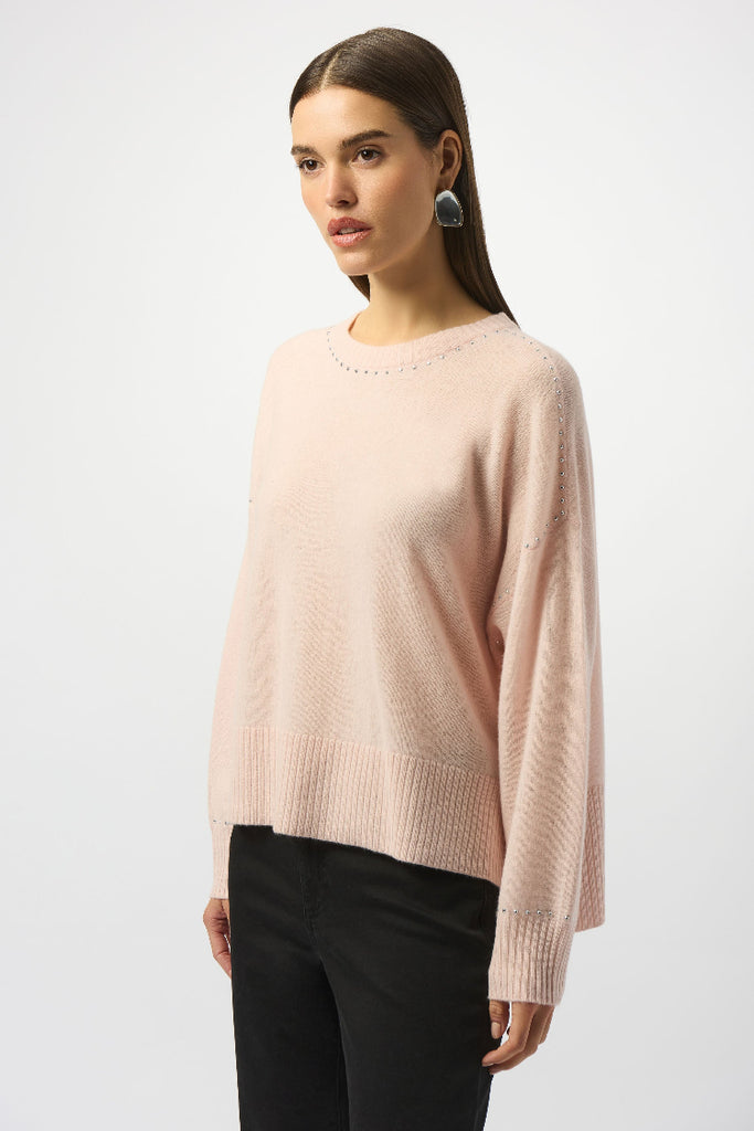 Cashmere crew nk w/studs Top