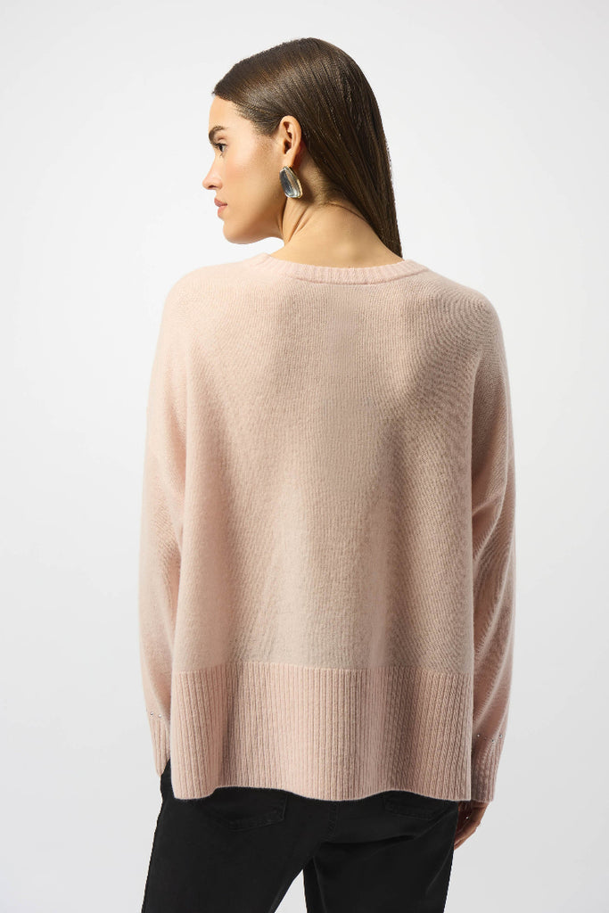 Cashmere crew nk w/studs Top