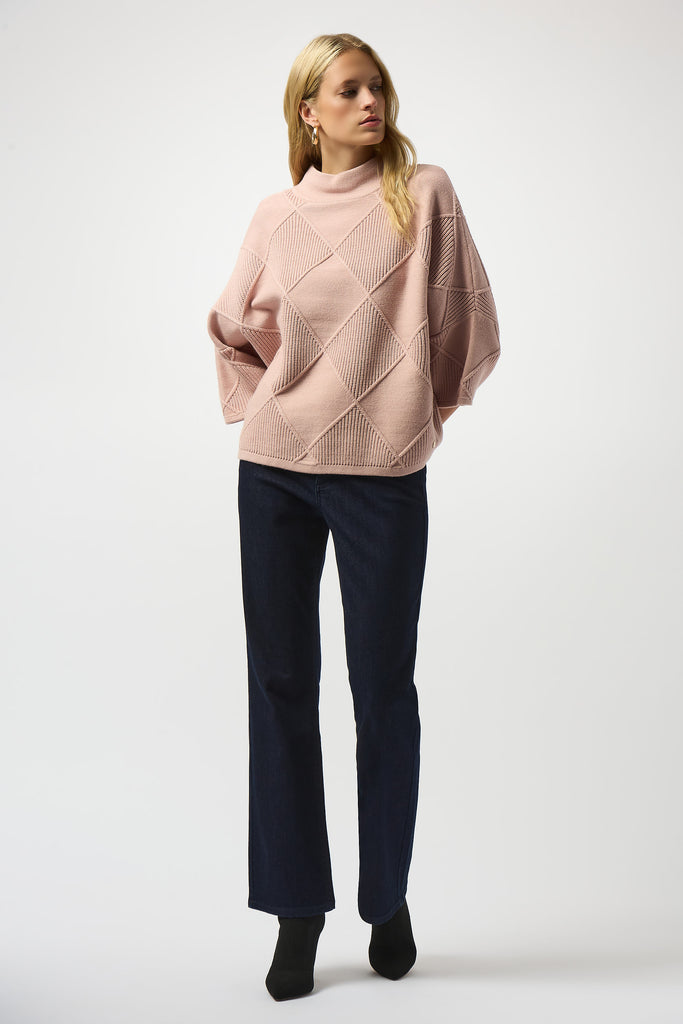 Textured sweater mock nk Pullover