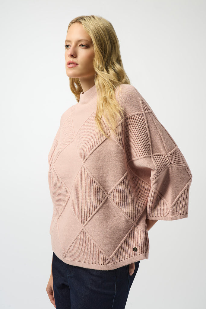 Textured sweater mock nk Pullover