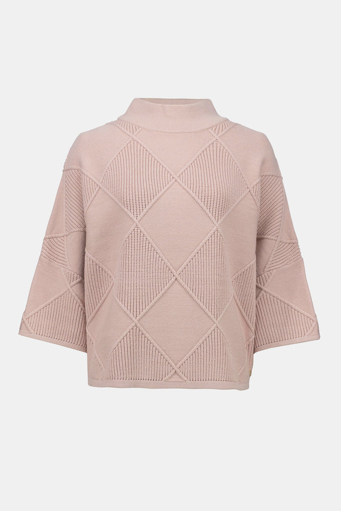 Textured sweater mock nk Pullover