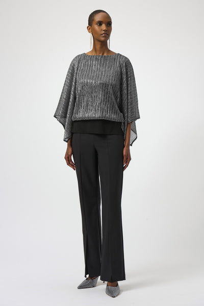Sequined Pleated Knit Layered Top