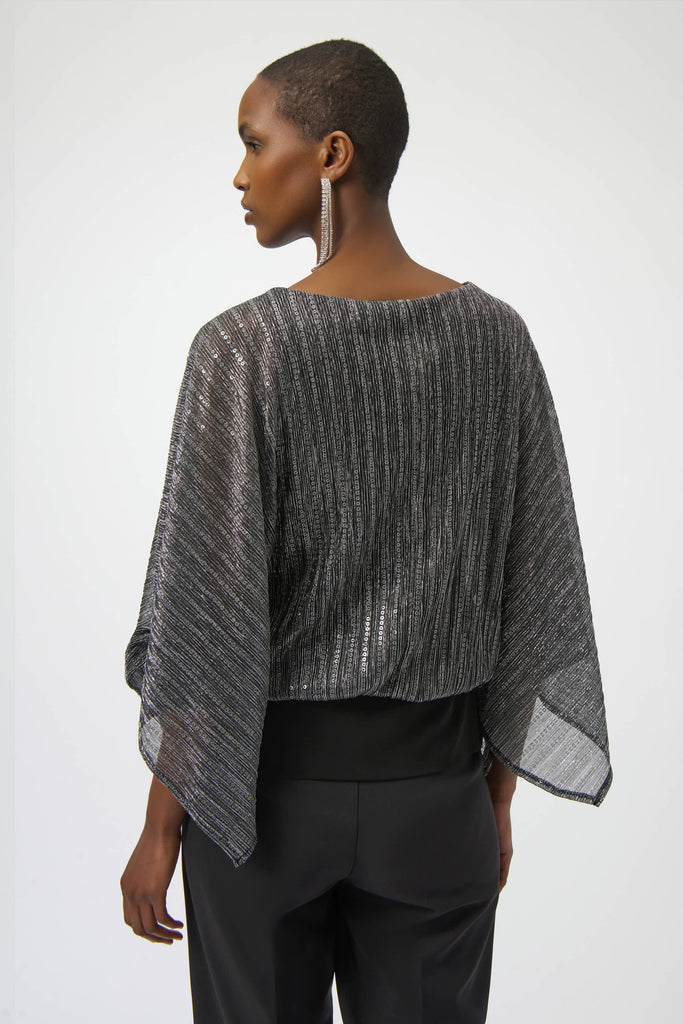 Sequined Pleated Knit Layered Top
