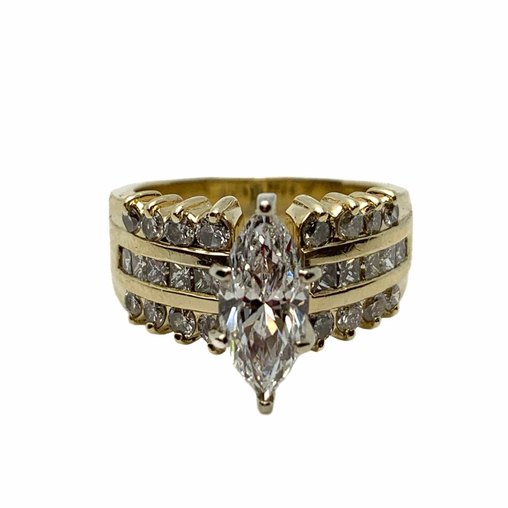 Estate Marquise 1.6tcw 14k Diamond Ring