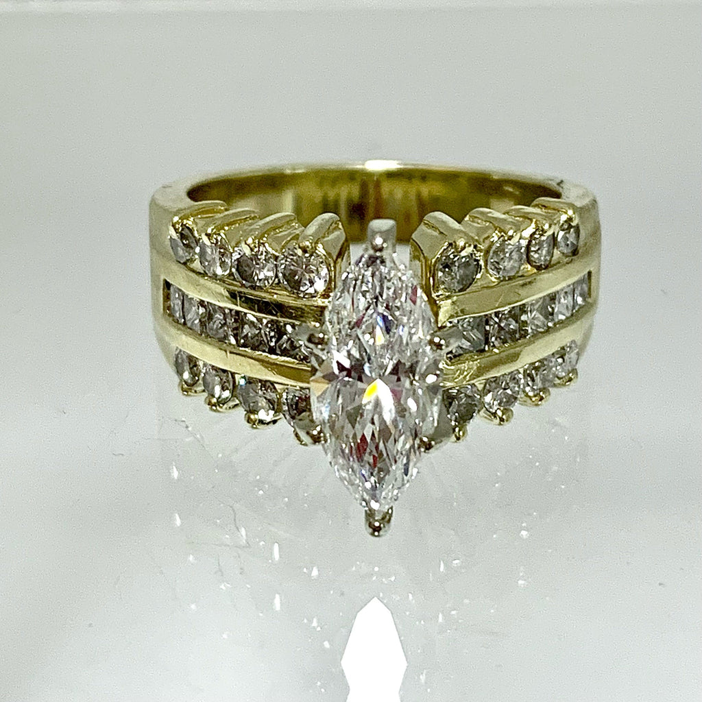 Estate Marquise 1.6tcw 14k Diamond Ring