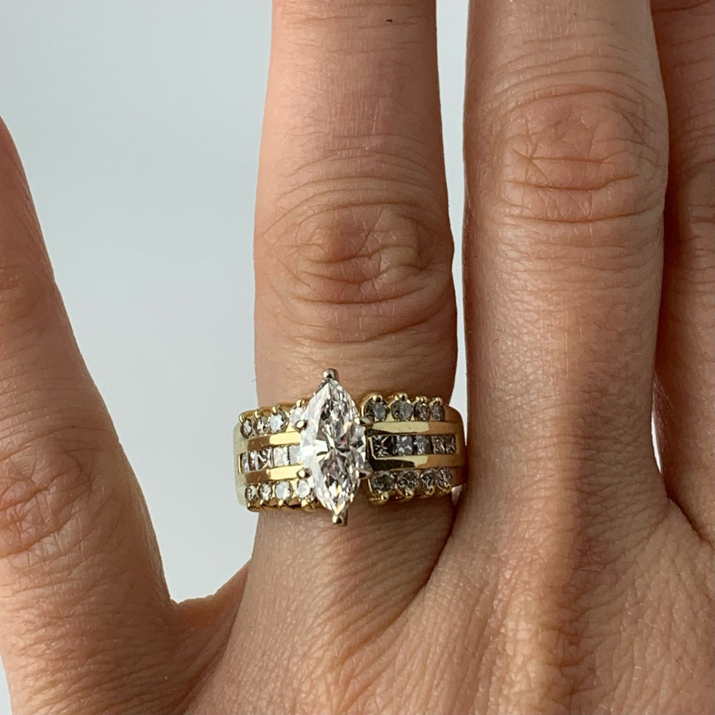 Estate Marquise 1.6tcw 14k Diamond Ring