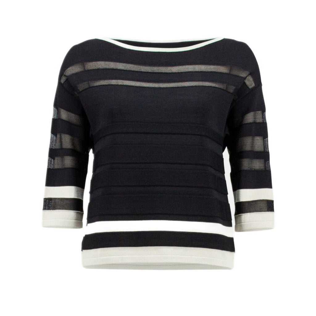 Joseph Ribkoff LSD Knit Black Top With 3/4 Sleeve