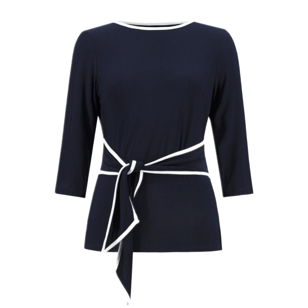 Midnight Blue Top With Front Tie And Trim