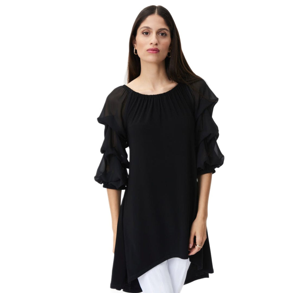 Black Tunic With Ruffle Sleeves