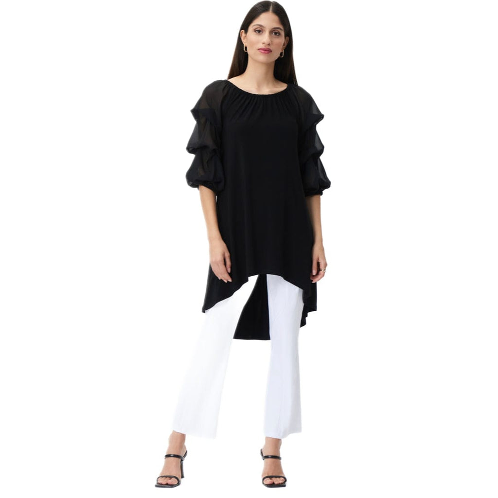 Black Tunic With Ruffle Sleeves