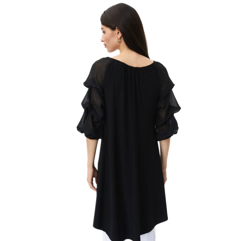 Black Tunic With Ruffle Sleeves