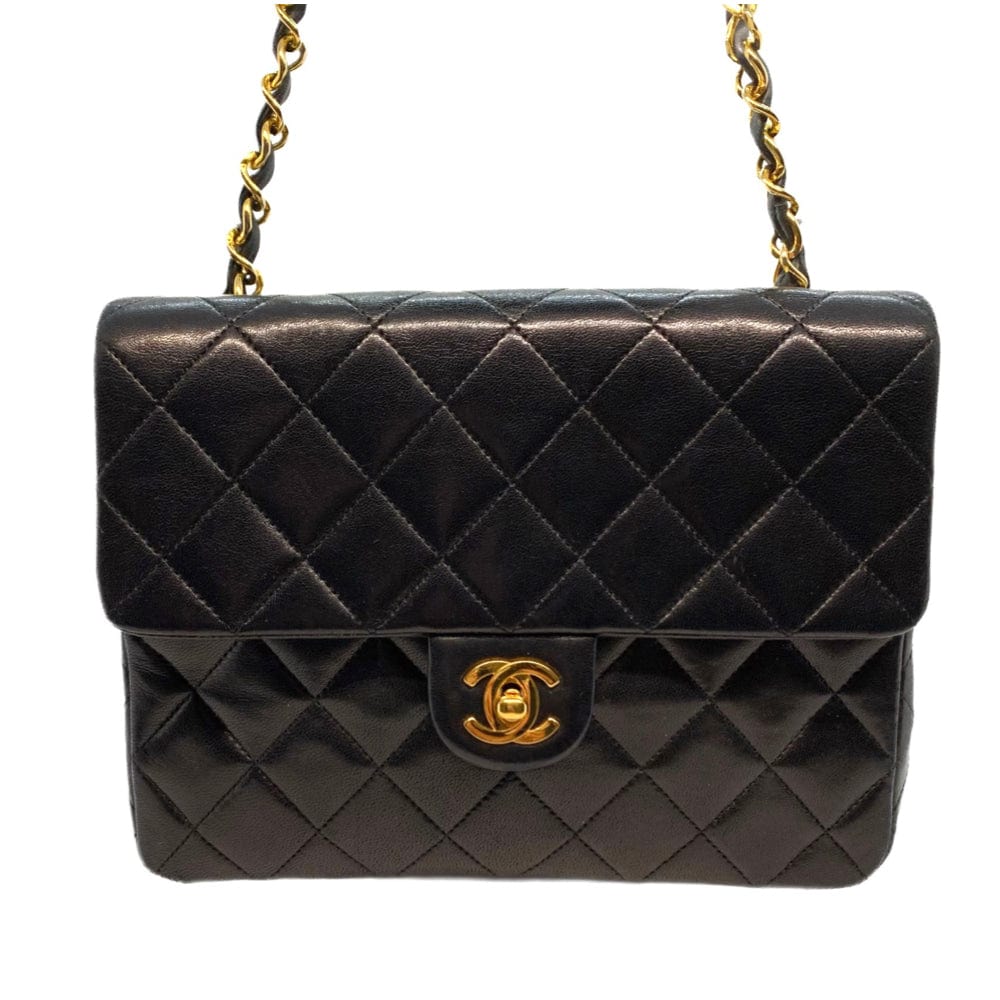 Chanel Black Lamb Skin Single Flap Mini