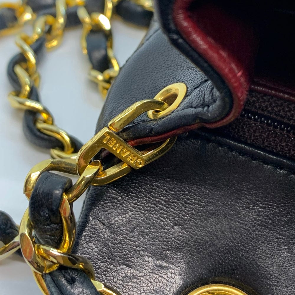 Chanel Black Lamb Skin Single Flap Mini