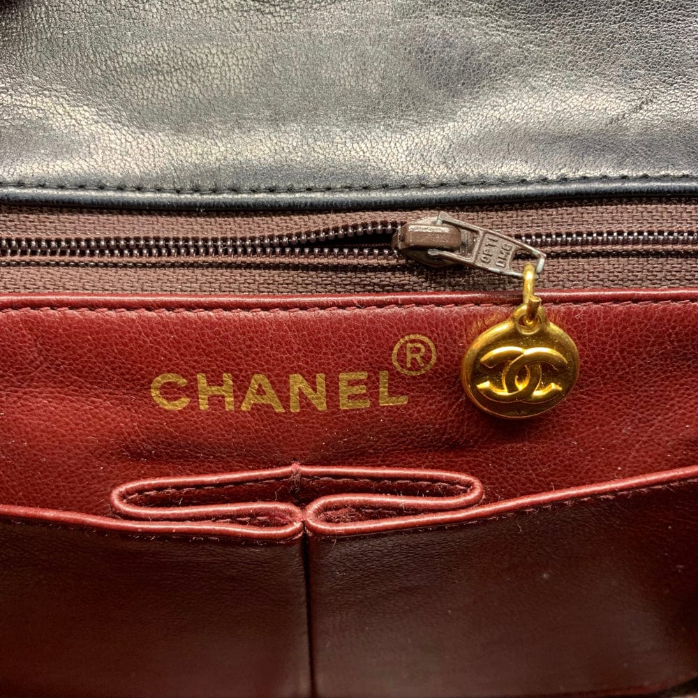 Chanel Black Lamb Skin Single Flap Mini