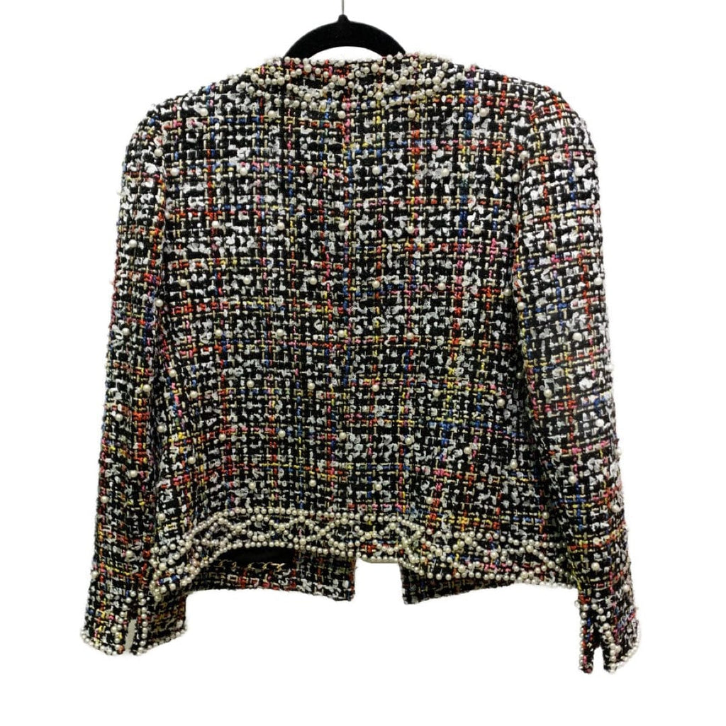 Edward Achour Tweed And Pearl Cropped Blazer Size 42 Euro